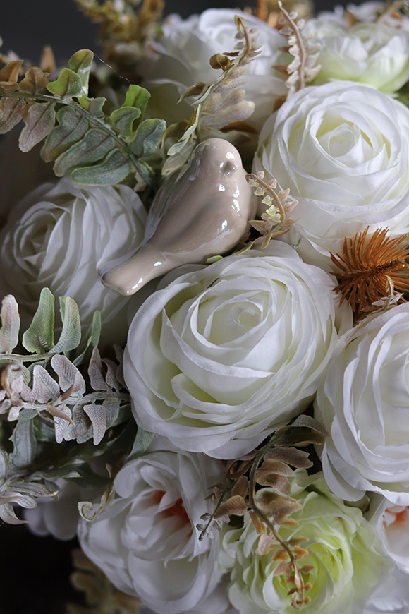 Cellasa, biały flowerbox z różami, wys.38cm