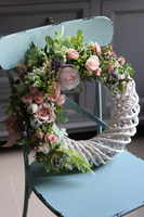 atrakcyjny wielkanocny wianek, Pastellova, śr.45cm