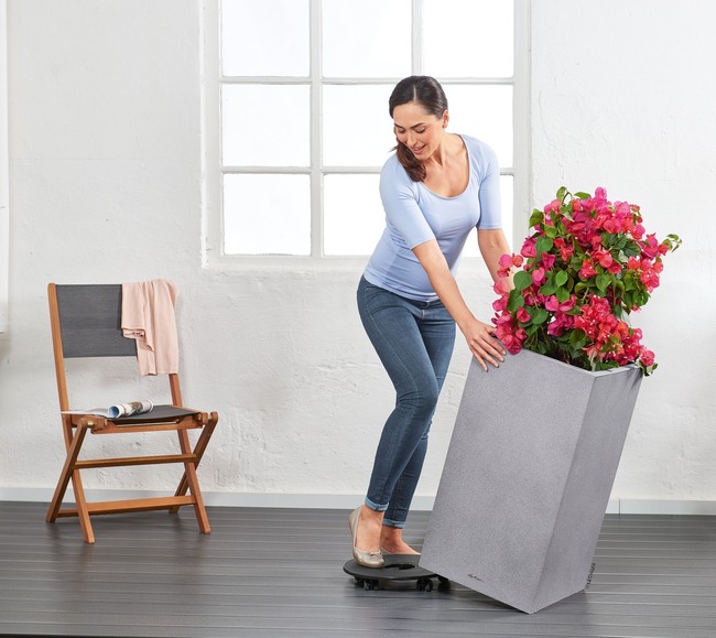 Canto Stone Kolumna, elegancka donica z nawadnianiem, beż, wym.56x30cm