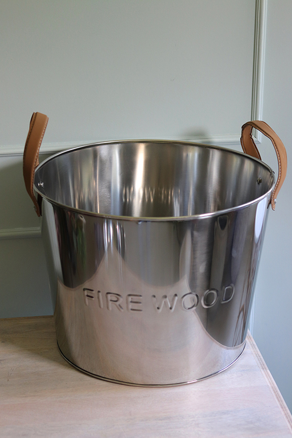 Fire Wood, pojemnik na drewno kominkowe / wiaderko, kpl.2szt