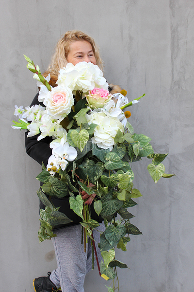 bukiet / dekoracja nagrobna do wazonu White, wys.75cm