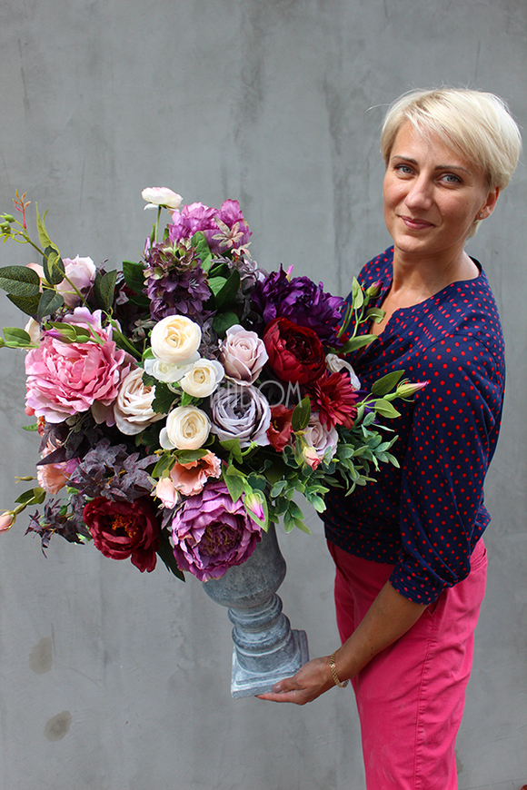 kompozycja kwiatowa / bukiet England nr5, wys.82cm,śr.48cm