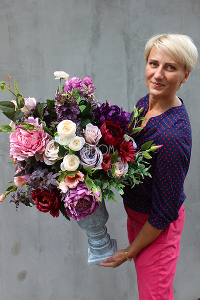 kompozycja kwiatowa / bukiet England nr5, wys.82cm,śr.48cm