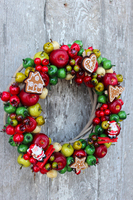 dekoracyjny wianek / stroik Kolorowe Święta śr.28cm