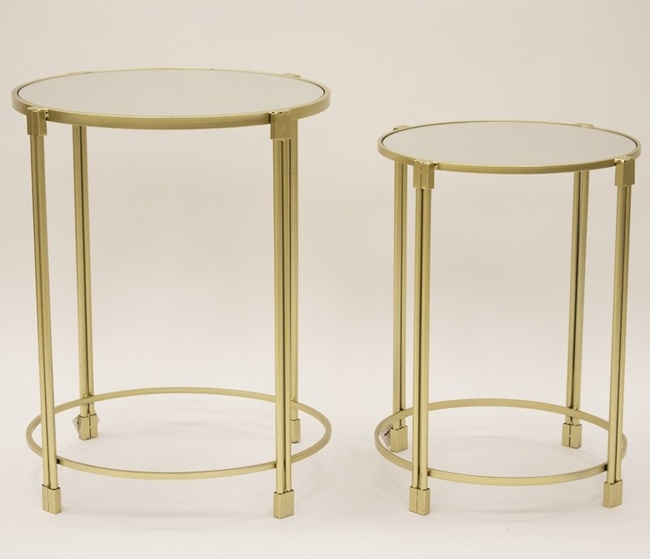 Kevin, kpl. 2 okrągłych lustrzanych stolików