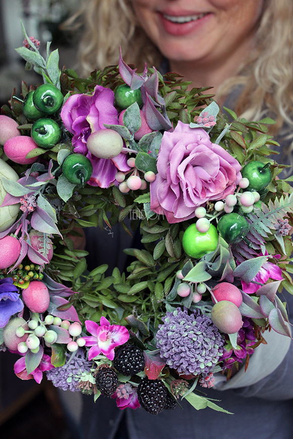 jesienny wianek na drzwi Katia, śr.27cm