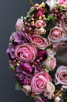 Fiolet na Wiosnę, bardzo gęsty wianek na drzwi, śr.40cm 