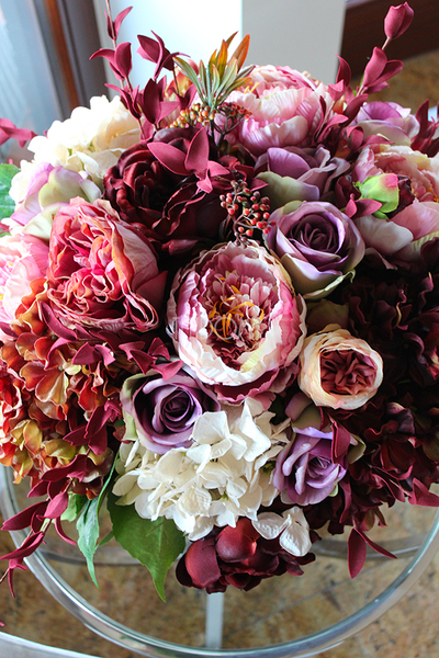 Belle Epoque kompozycja kwiatowa, wys.55 cm