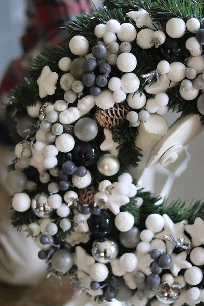 Gwiazdkowy Stroik, świąteczny wianek na drzwi stroik na stół, śr.32cm