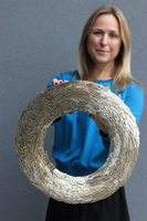 dekoracyjny wianek na drzwi, Złote Koraliki, śr.30cm