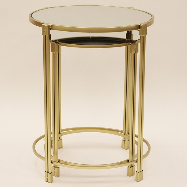 Kevin, kpl. 2 okrągłych lustrzanych stolików