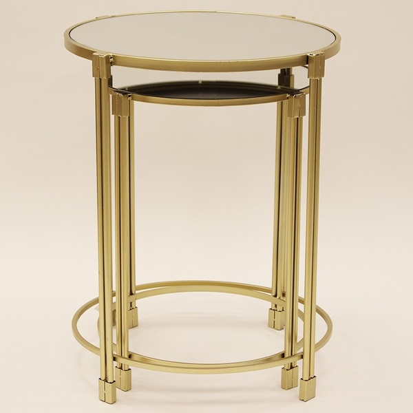 Kevin, kpl. 2 okrągłych lustrzanych stolików