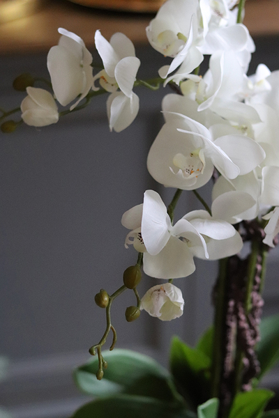 Luizjana Deluxe, sztuczny storczyk w miedziano-złotej donicy, wys.75cm 