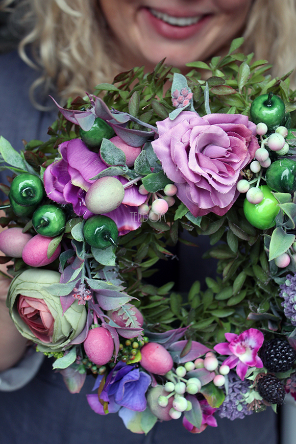 jesienny wianek na drzwi Katia, śr.27cm