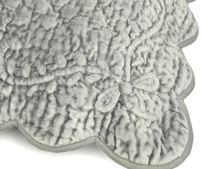 Adria, dekoracyjna narzuta velvetowa, popiel 240x220cm 