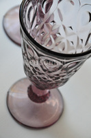 OD RĘKI Lyonnais / Charlotte 6 różowych kielichów La Rochere, wys.16cm