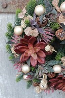 dekoracja świąteczna / wianek na drzwi Sukulenty Zimowe, śr.28cm