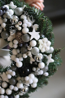 Gwiazdkowy Stroik, świąteczny wianek na drzwi stroik na stół, śr.32cm