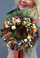 Orange Christmas, świąteczny komplet stroik&wianek 