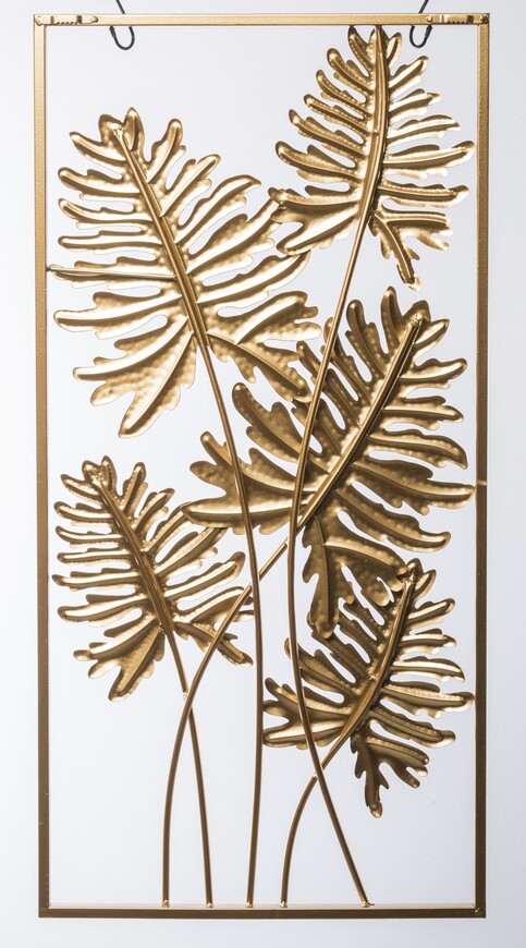 Jungle Glamour, złoty decor ścienny, wym.80x40x2cm