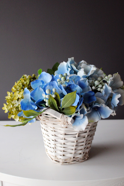 nieduży kosz z kwiatami Pedro wys.25cm, śr.30cm