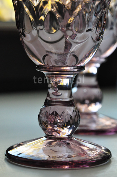 OD RĘKI Lyonnais / Charlotte 6 różowych kielichów La Rochere, wys.16cm