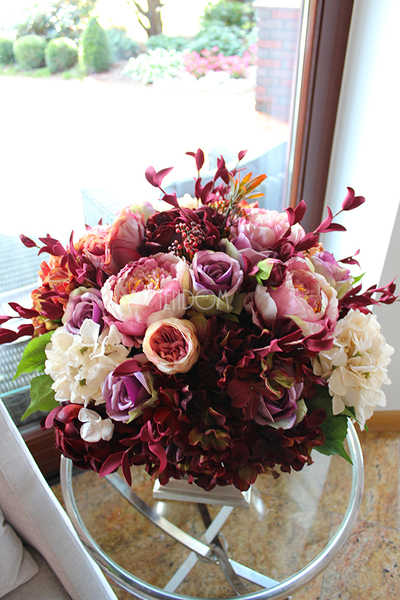 Belle Epoque kompozycja kwiatowa, wys.55 cm