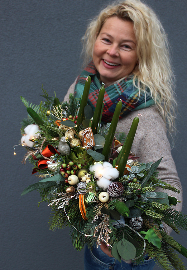 Orange Christmas, świąteczny komplet stroik&wianek 