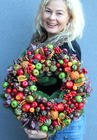 bardzo bogaty wianek świąteczny Sadova, śr.45cm 