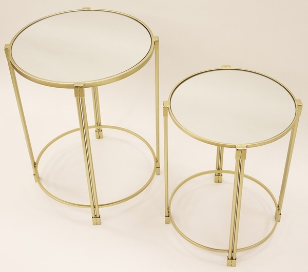 Kevin, kpl. 2 okrągłych lustrzanych stolików