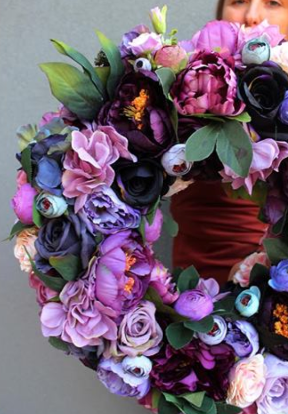 Caryca Katarzyna Indygo Premium wyjątkowy wianek na drzwi, śr.50cm 