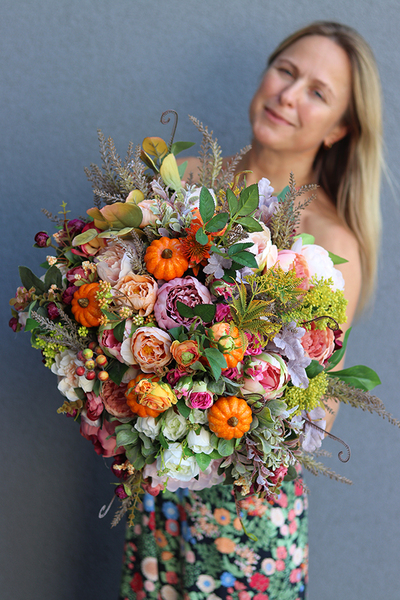 jesienny flowerbox z dyniami, Mocarstwo Autumn, wys.44cm  