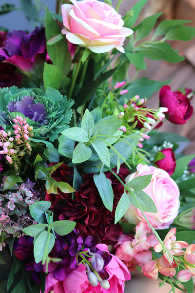 Settia, bukiet nagrobny we flakonie, dł.75cm