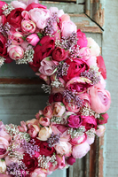 Bellisa Donna, wianek na drzwi w kolorze intensywnego różu, śr.36cm 