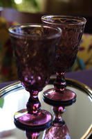 OD RĘKI Lyonnais / Charlotte 6 różowych kielichów La Rochere, wys.16cm 