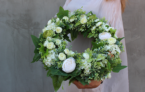 Anna, dekoracyjny wianek kwiatowy, śr.40cm 