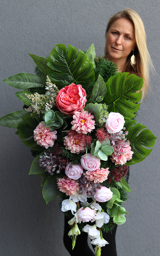 komplet dekoracji nagrobnych, Perra, wiązanka + bukiet