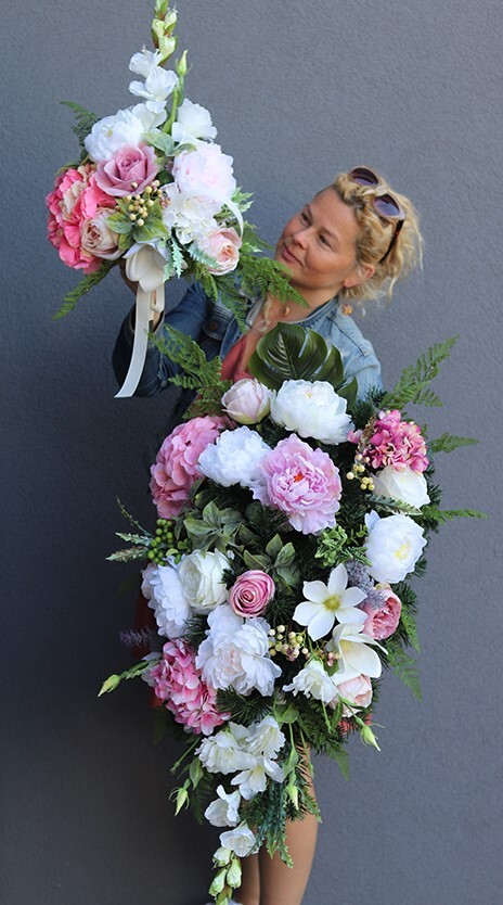 komplet dekoracji nagrobnych Lady, dł. 88 / 55cm