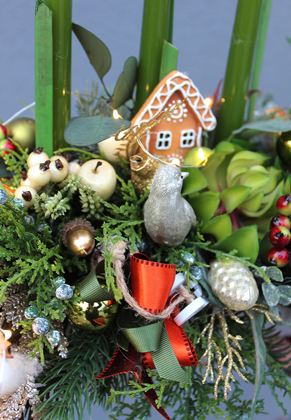 Orange Christmas, świąteczny komplet stroik&wianek 