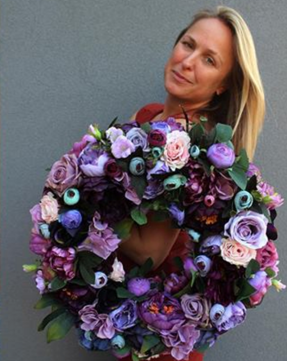 Caryca Katarzyna Indygo Premium wyjątkowy wianek na drzwi, śr.50cm 