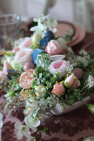 atrakcyjna wielkanocna kompozycja / stroik, Green Canoe Pastels Blue, dł.35cm