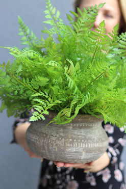 Tunila, paproć w ozdobnej donicy etno, wym.40x55cm  