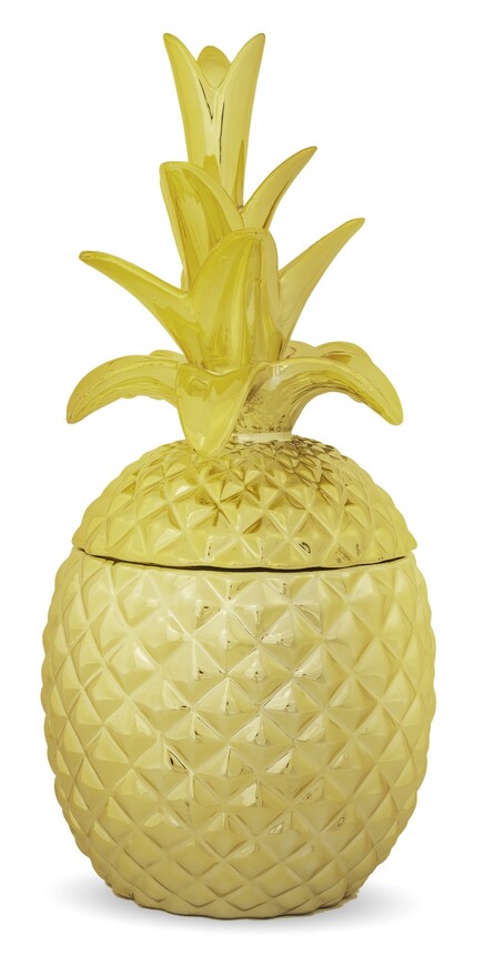 Ananas Gold, figurka ceramiczna / pojemnik, wys.33x15cm
