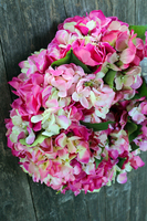 Różowa Hortensja wianek na drzwi, śr.40cm 