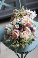 atrakcyjna wielkanocna kompozycja / stroik, Green Canoe Pastels Blue, dł.35cm