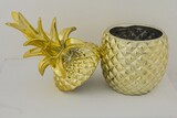Ananas Gold, figurka ceramiczna / pojemnik, wys.33x15cm