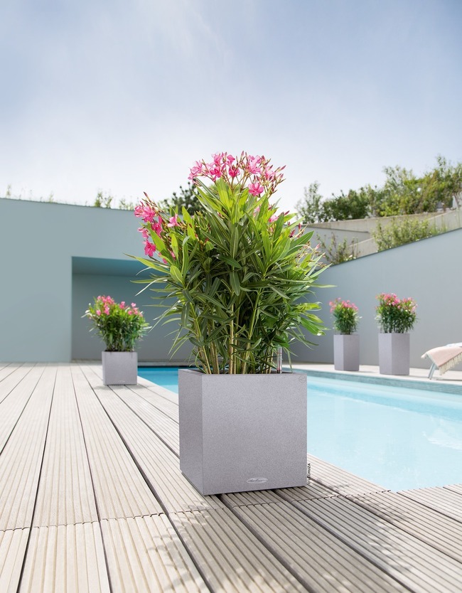 Canto Stone, elegancka donica z nawadnianiem, szara, wym.40x40cm