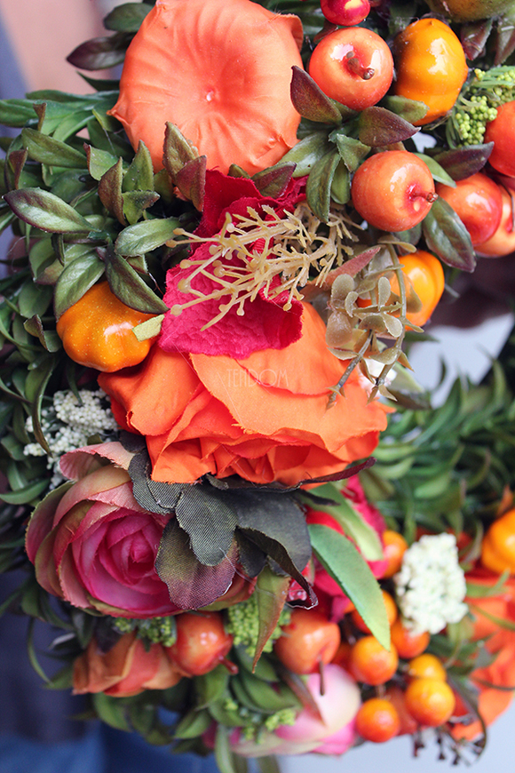 jesienny pomarańczowy wianek na drzwi Orangina, śr.32cm 