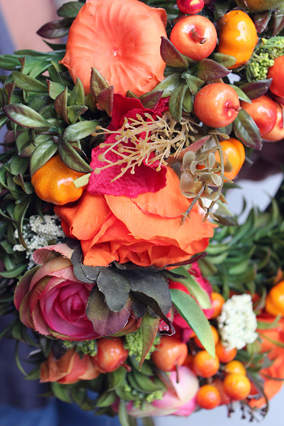 jesienny pomarańczowy wianek na drzwi Orangina, śr.32cm