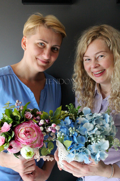 nieduży kosz z kwiatami Pedro wys.25cm, śr.30cm